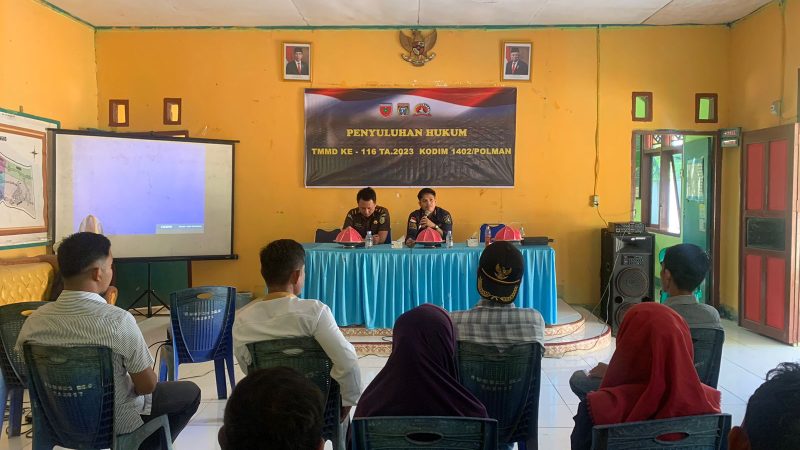 TMMD 116 Kodim Polman, Hadirkan Penyuluhan Hukum Bagi Warga Desa Ongko