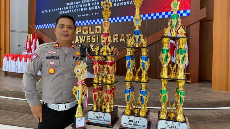 Satlantas Polres Polman Borong Piala Lomba Dalam Rangka Hari Bhayangkara ke-77