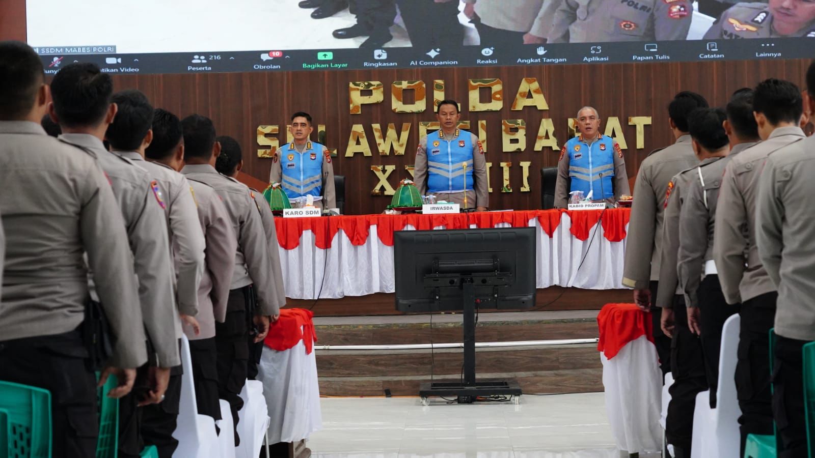 Penandatanganan Pakta Integritas dan Pengambilan Sumpah Seleksi Terpadu Prodik di Polda Sulbar