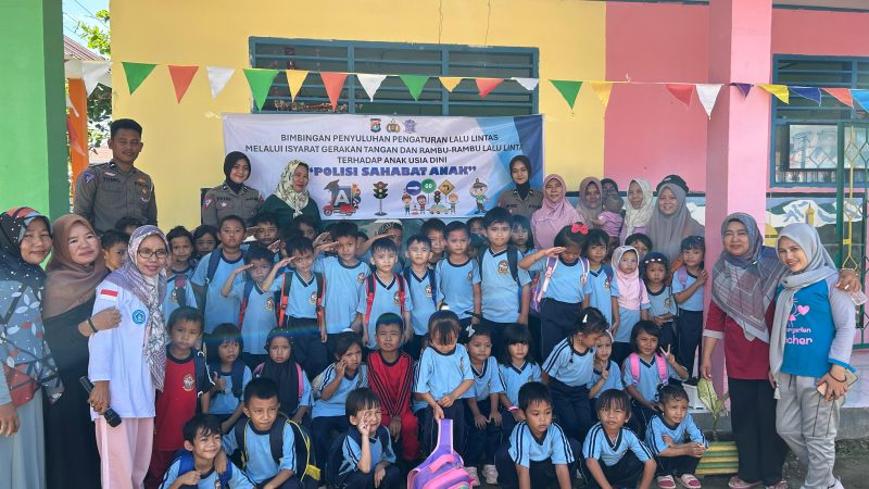Ditlantas Polda Sulbar Berikan Bimbingan Pengaturan Lalu Lintas ke Anak Usia Dini