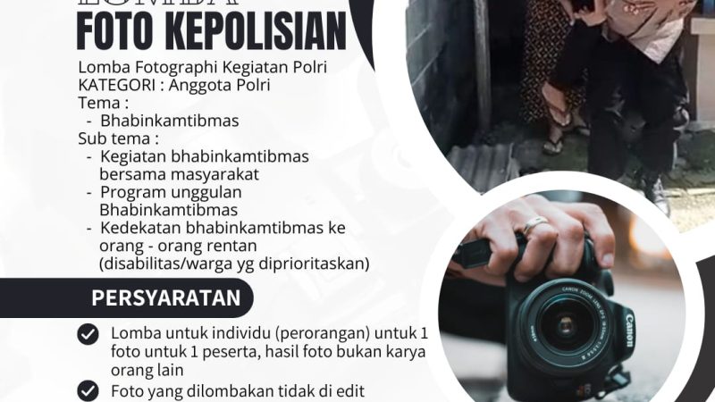 Info Terbaru Pendaftaran Lomba Foto dan Video Polda Sulbar, Jangan Lupa Daftar ya!