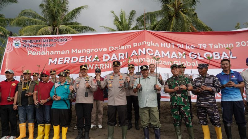Dukung Pelestarian Lingkungan, Polda Sulbar Tanam Puluhan Ribu Pohon Mangrove