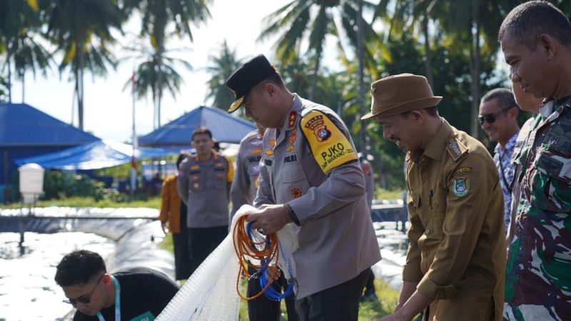 Panen Udang di Bonda, Kapolda Sulbar Apresiasi Upaya Masyarakat Tingkatkan Ekonomi