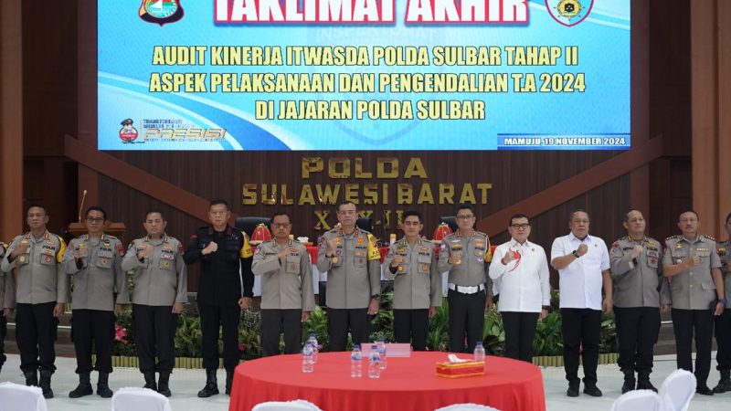 Kapolda Sulbar Tutup Audit Kinerja Itwasda Tahap II Aspek Pelaksanaan dan Pengendalian