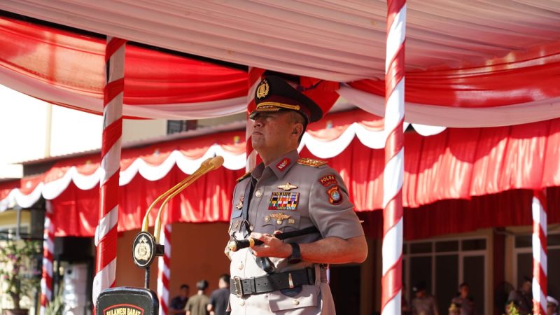 Upacara Penutupan Pendidikan Pembentukan Bintara Polri Dipimpin Kapolda Sulbar