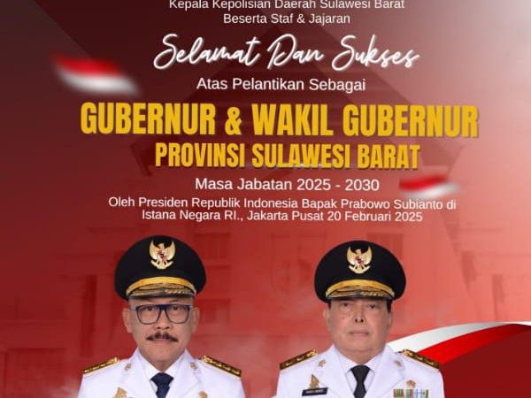 Kapolda Sulbar: Selamat Atas Pelantikan Gubernur dan Wakil Gubernur, Serta Bupati dan Wakil Bupati