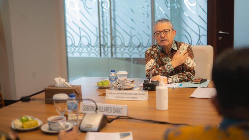 Gubernur Suhardi Duka Bertemu Perpusnas RI Perkuat Gerakan Literasi Sulbar Mandarras