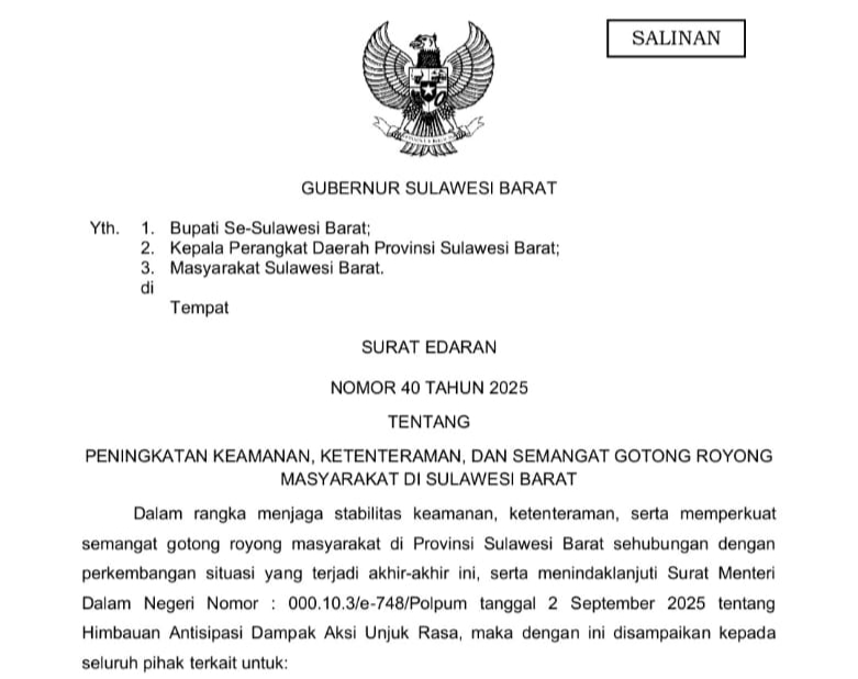 Gubernur Sulbar: Masyarakat Jangan Mudah Terprovokasi Isu Tidak Jelas, Utamakan Musyawarah