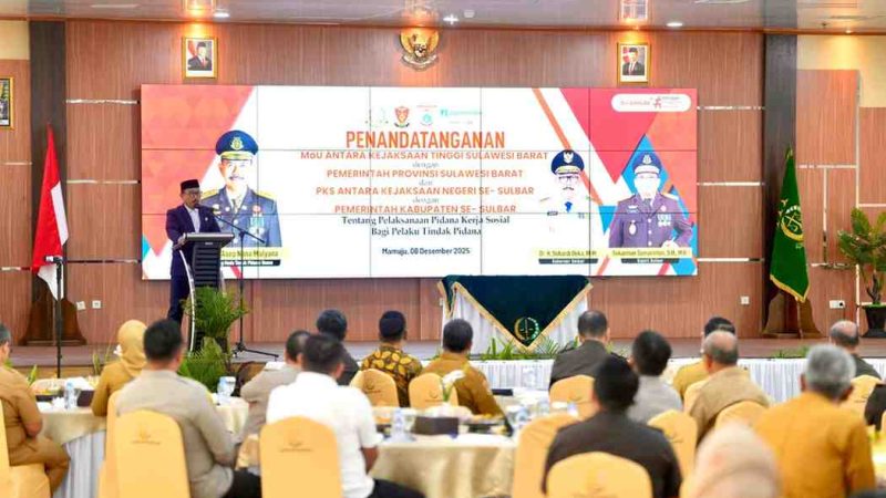 Gubernur Sulbar Dukung Penerapan Pidana Kerja Sosial, Pemprov–Kejati Teken MoU