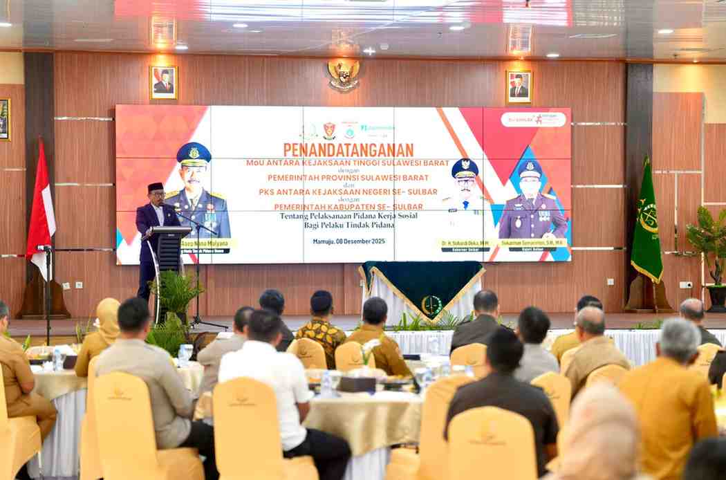 Gubernur Sulbar Dukung Penerapan Pidana Kerja Sosial, Pemprov–Kejati Teken MoU