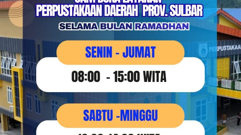 Ramadhan Produktif, Perpusip Sulbar Tetap Buka 7 Hari Layani Masyarakat