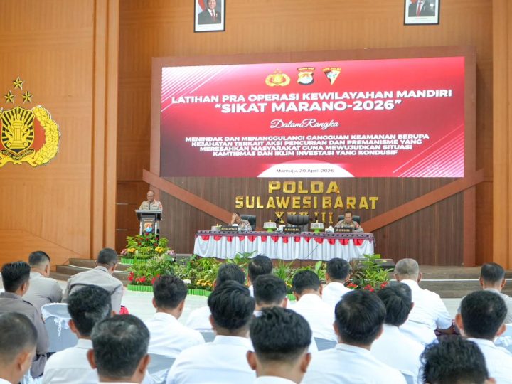Kapolda Sulbar Pimpin Pelatihan Pra Operasi Sikat Marano 2026