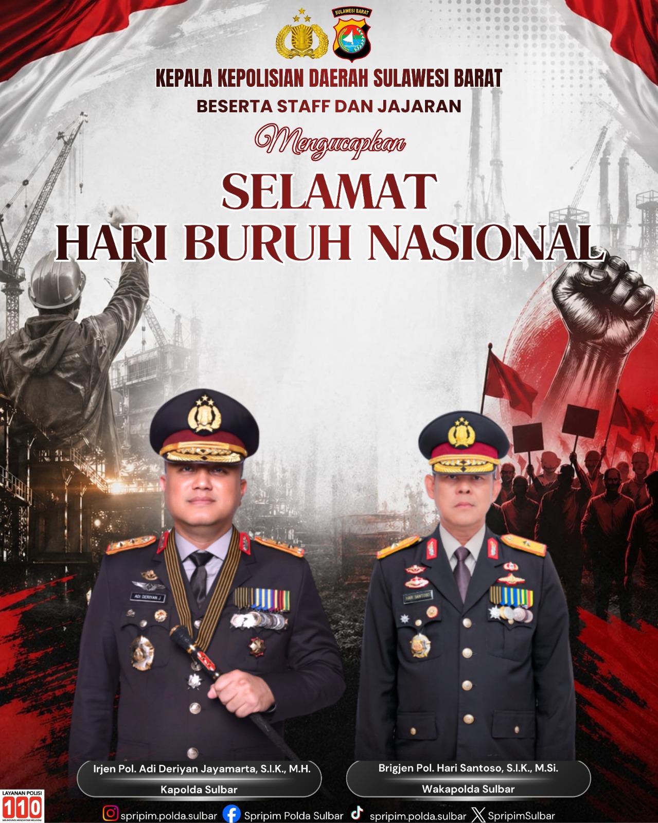 Kapolda Sulbar Apresiasi Peran Buruh sebagai Penggerak Ekonomi dan Pembangunan