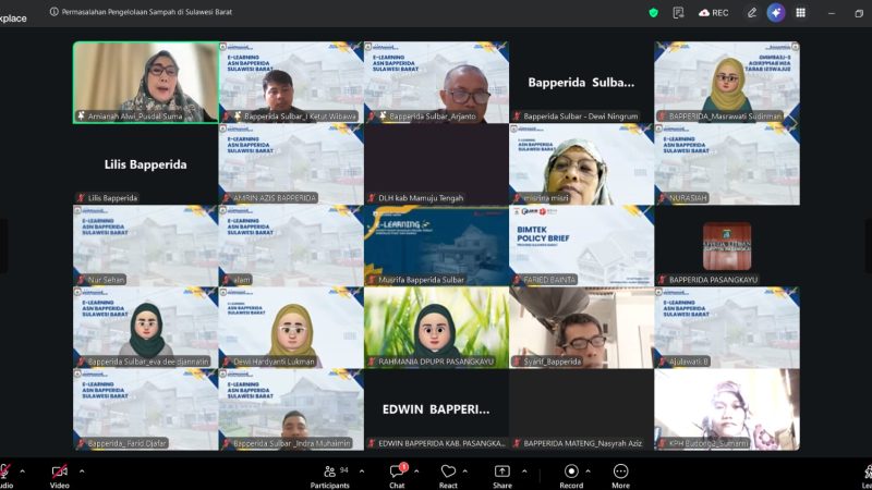 Bapperida Sulbar Gelar E-Learning Persampahan, Bahas Solusi TPA dan Bank Sampah