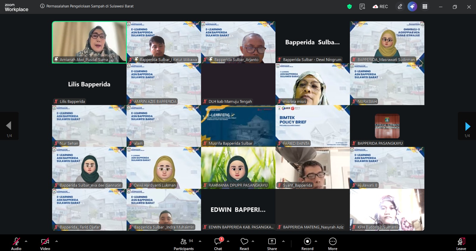 Bapperida Sulbar Gelar E-Learning Persampahan, Bahas Solusi TPA dan Bank Sampah