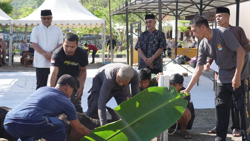 Wujud Kepedulian Sesama, Polda Sulawesi Barat Bagikan Ratusan Paket Daging Qurban
