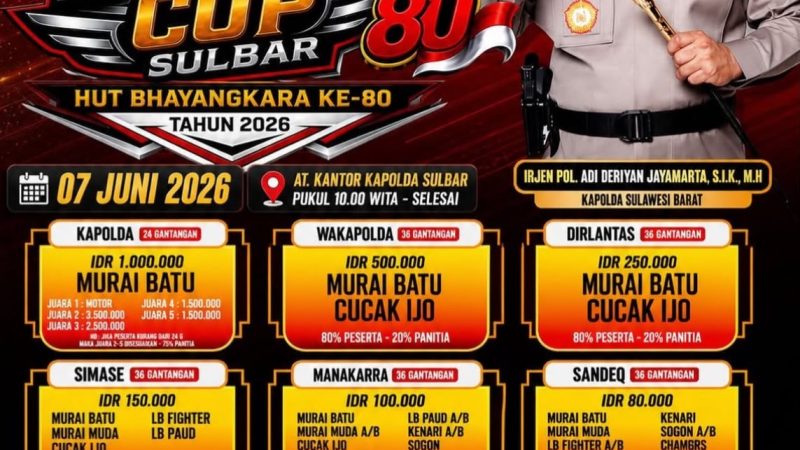 Meriahkan Hari Bhayangkara ke-80, Polda Sulbar Gelar Lomba Kicau Kapolda CUP