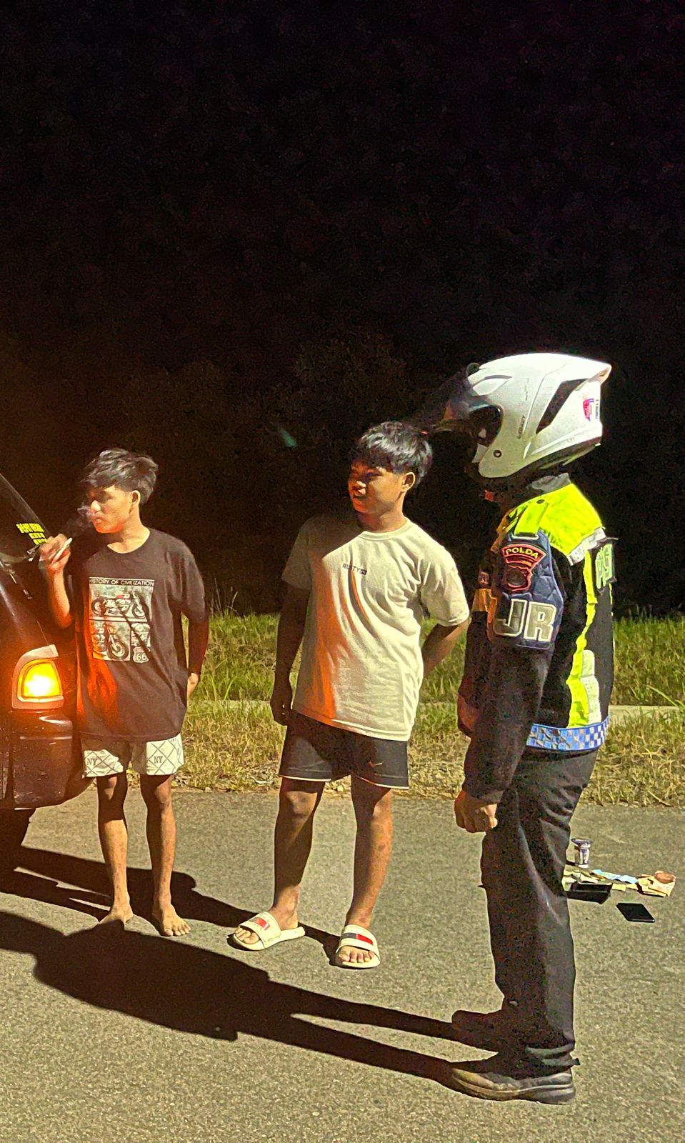 Ditlantas Polda Sulbar Gencarkan Patroli dan Edukasi Malam Hari yang Aman dan Selamat