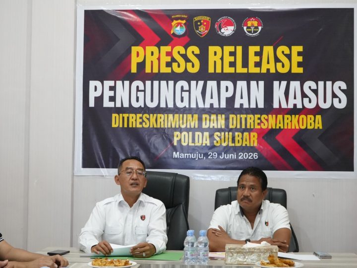 Polda Sulbar Beberkan Capaian Pengungkapan Kasus Menonjol Periode Januari–Juni 2026
