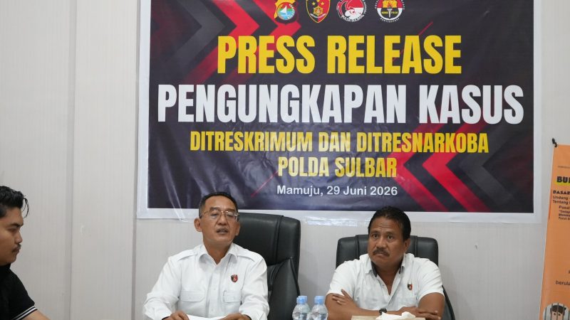 Polda Sulbar Beberkan Capaian Pengungkapan Kasus Menonjol Periode Januari–Juni 2026