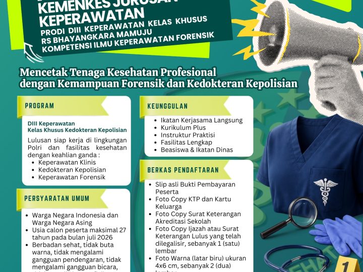 Polda Sulbar dan Poltekkes Kemenkes Mamuju Buka Pendaftaran D-III Keperawatan Forensik