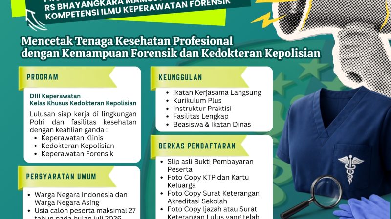 Polda Sulbar dan Poltekkes Kemenkes Mamuju Buka Pendaftaran D-III Keperawatan Forensik