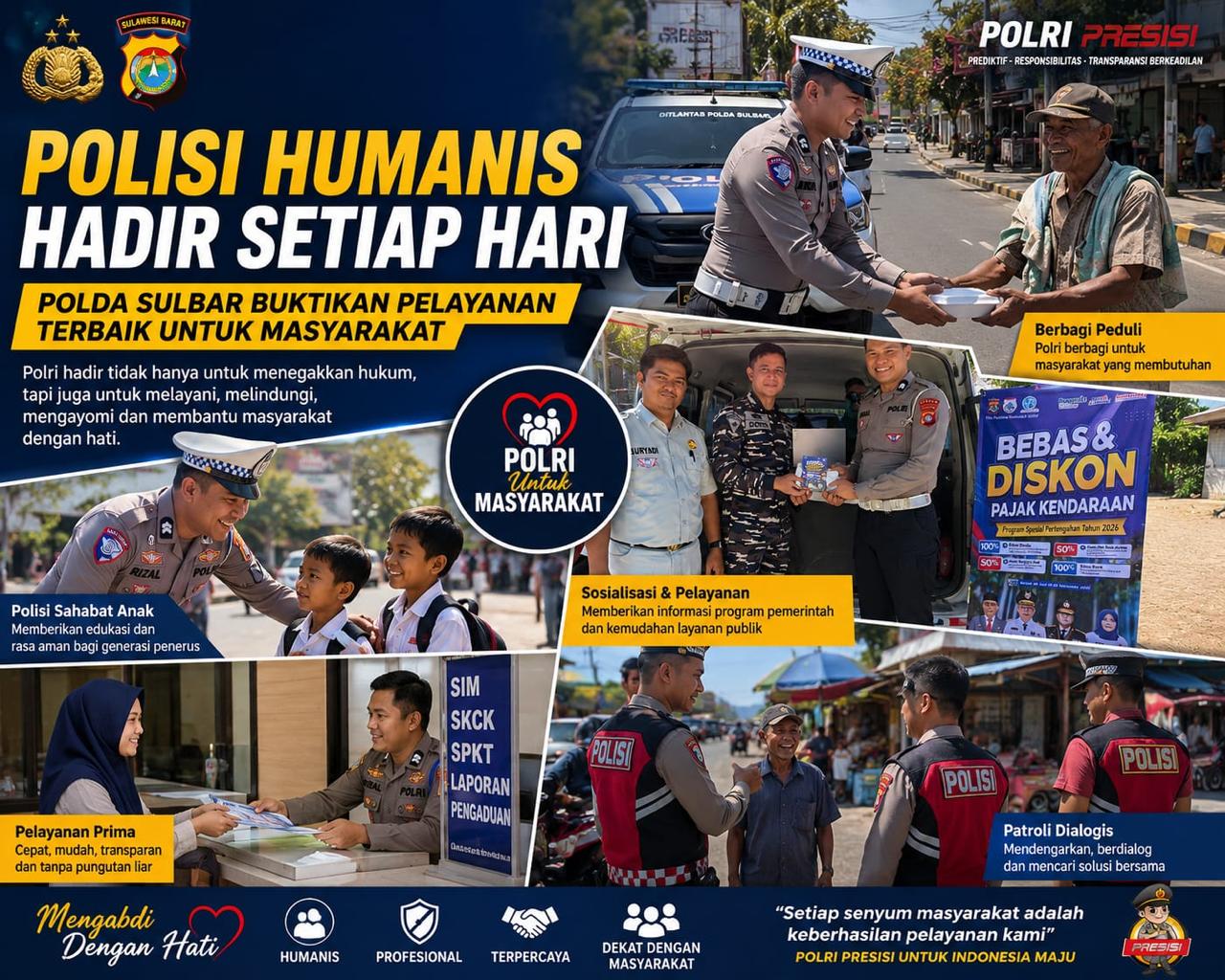 Polda Sulbar Hadir dengan Sentuhan Humanis, Pelayanan Tulus untuk Masyarakat
