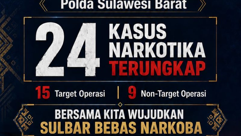 Operasi Antik Marano 2026, Polda Sulbar Bongkar 24 Kasus Peredaran Narkotika