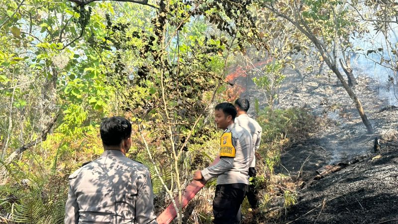 Polresta Mamuju Bersama TNI-Pemda Sigap Padamkan Karhutla di Desa Sumare
