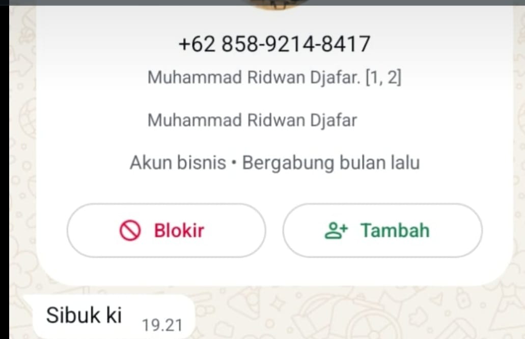 Beredar Akun WhatsApp Mengatasnamakan Kadiskominfo Sulbar, Muhammad Ridwan: Itu Penipu