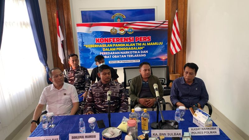 Ungkap Dugaan Peredaran Narkotika, Lanal Mamuju Amankan 1,5 Kg Barang Diduga Ketamine