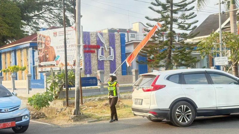 Ditlantas Polda Sulbar Intensifkan Pengaturan Lalu Lintas di Titik Padat Kendaraan