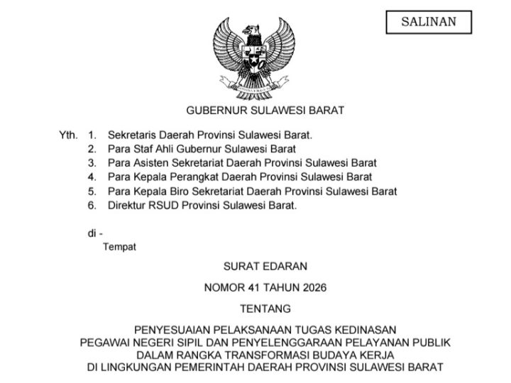 ASN Sulbar WFH Setiap Jumat, Ini Pejabat dan Layanan yang Tetap WFO
