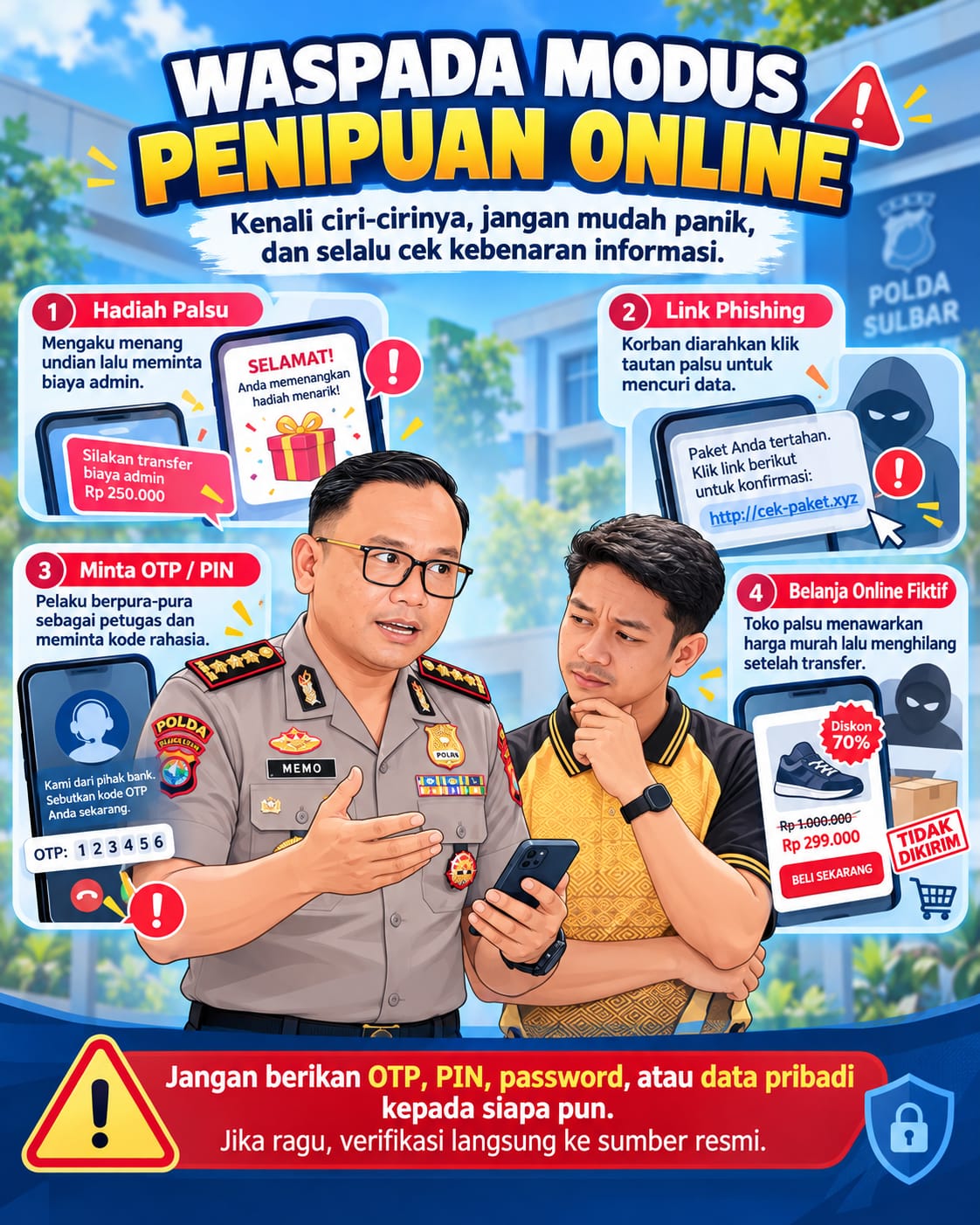 Kabid Humas Polda Sulbar Imbau Masyarakat Waspada Modus Penipuan Online