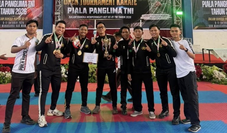 Juara Umum, Polda Sulbar Borong Medali di Kejuaraan Karate Piala Panglima TNI 2026