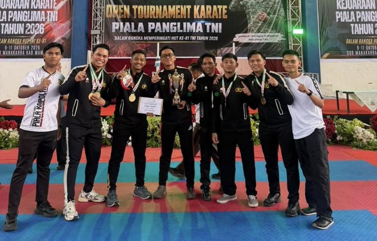 Juara Umum, Polda Sulbar Borong Medali di Kejuaraan Karate Piala Panglima TNI 2026